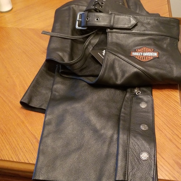 Jackets & Blazers - Harley Davidson Black Leather Chaps